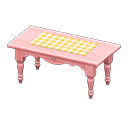 Ranch tea table Lemon gingham Cloth Pink