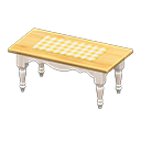 Ranch tea table Lemon gingham Cloth White