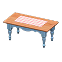 Ranch tea table Pink gingham Cloth Blue