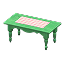 Ranch tea table Pink gingham Cloth Green