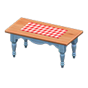 Ranch tea table Red gingham Cloth Blue