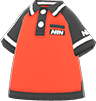 Red shop uniform shirt