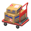 Rolling cart Labels Box style Red