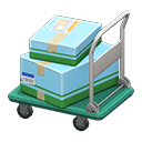 Rolling cart Light blue Box style Green