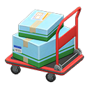 Rolling cart Light blue Box style Red