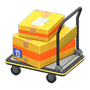 Rolling cart Yellow Box style Black