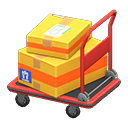 Rolling cart Yellow Box style Red