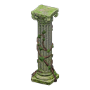 Ruined decorated pillar Mossy