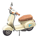 Scooter Blue text Sticker Ivory