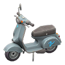 Scooter Blue text Sticker Silver