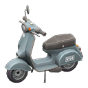 Scooter White text Sticker Silver