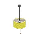 Shaded pendant lamp Yellow design Fabric color