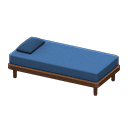 Simple bed Blue Pillow and mattress color Brown