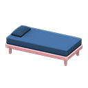 Simple bed Blue Pillow and mattress color Pink