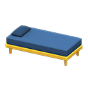 Simple bed Blue Pillow and mattress color Yellow