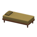 Simple bed Brown Pillow and mattress color Brown