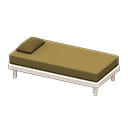 Simple bed Brown Pillow and mattress color White