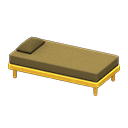 Simple bed Brown Pillow and mattress color Yellow