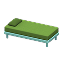 Simple bed Green Pillow and mattress color Blue