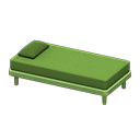 Simple bed Green Pillow and mattress color Green