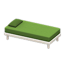 Simple bed Green Pillow and mattress color White