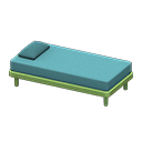 Simple bed Light blue Pillow and mattress color Green