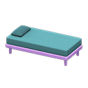 Simple bed Light blue Pillow and mattress color Purple