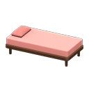 Simple bed Pink Pillow and mattress color Brown