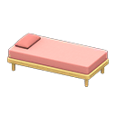 Simple bed Pink Pillow and mattress color Natural