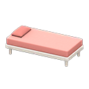 Simple bed Pink Pillow and mattress color White