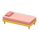 Simple bed Pink Pillow and mattress color Yellow