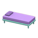 Simple bed Purple Pillow and mattress color Blue