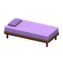 Simple bed Purple Pillow and mattress color Brown