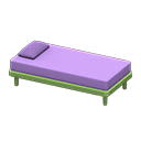 Simple bed Purple Pillow and mattress color Green
