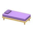 Simple bed Purple Pillow and mattress color Natural