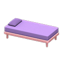 Simple bed Purple Pillow and mattress color Pink