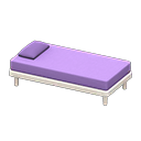 Simple bed Purple Pillow and mattress color White