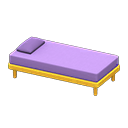 Simple bed Purple Pillow and mattress color Yellow
