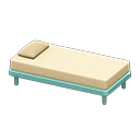 Simple bed White Pillow and mattress color Blue