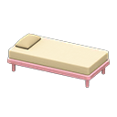 Simple bed White Pillow and mattress color Pink