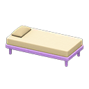 Simple bed White Pillow and mattress color Purple