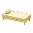 Simple bed White Pillow and mattress color Yellow
