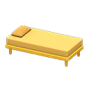 Simple bed Yellow Pillow and mattress color Yellow