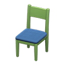 Simple chair Blue Cushion color Green