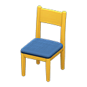 Simple chair Blue Cushion color Yellow