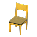 Simple chair Brown Cushion color Yellow