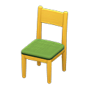 Simple chair Green Cushion color Yellow