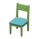 Simple chair Light blue Cushion color Green