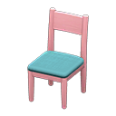 Simple chair Light blue Cushion color Pink