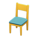 Simple chair Light blue Cushion color Yellow